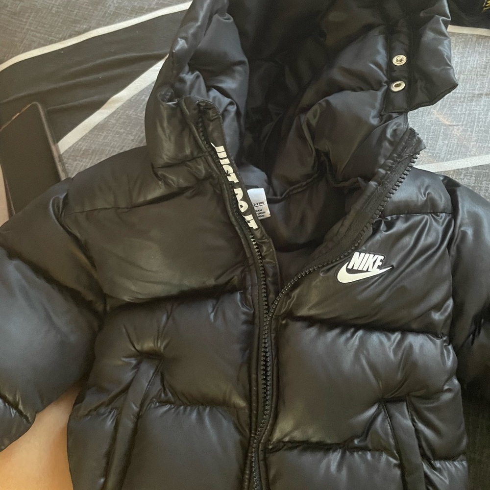 Nike Kids Glossy Black Puffer Coat
